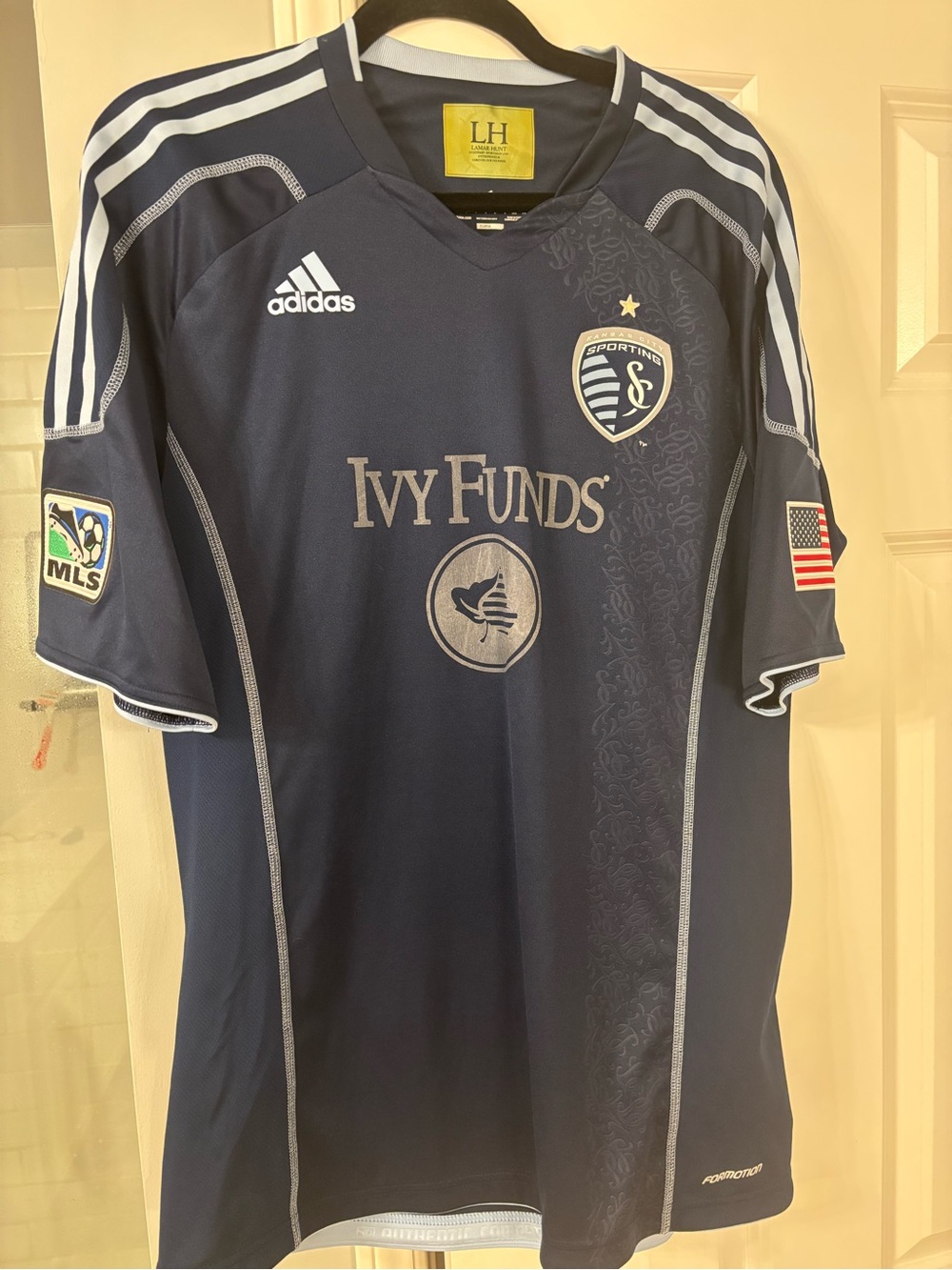 adidas Navy Sporting Kansas City Kids Soccer Jersey with Silver Accents